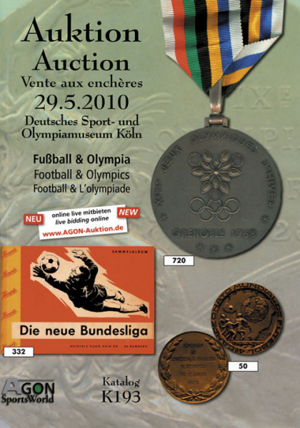 38. AGON Auktion: Auktions-Katalog: SportMemorabilia Live Köln