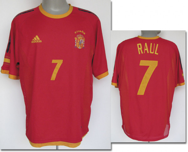 World Cup 2002 match worn football shirt Spain